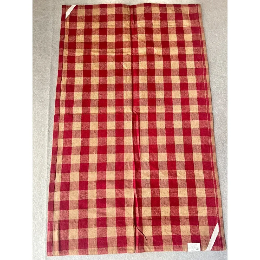 Park Imports & Designs Red Tan Apple and Checked Kitchen Tea Towel 30